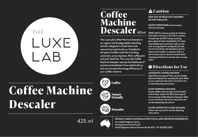 The Luxe Lab Coffee Machine Descaler