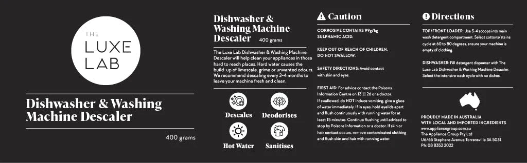 The Luxe Lab Dishwasher & Washing Machine Descaler 400g