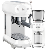 Smeg Espresso Machine & Grinder Package - White