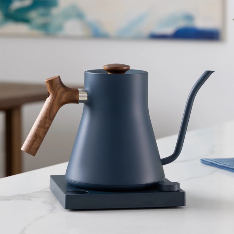 Fellow Stagg EKG Kettle – Stone Blue & Walnut Handle