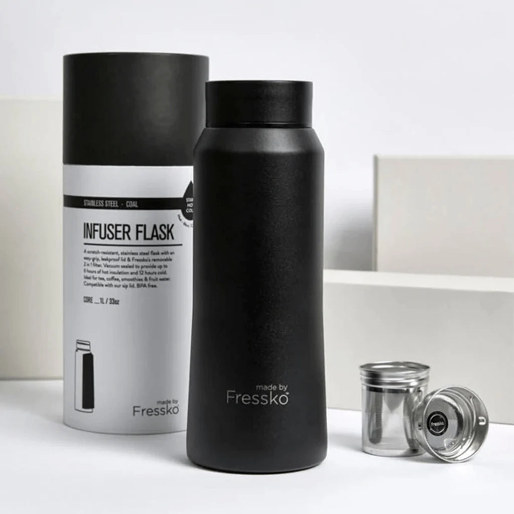 Fressko 1 Litre Core Water Bottle Coal Black