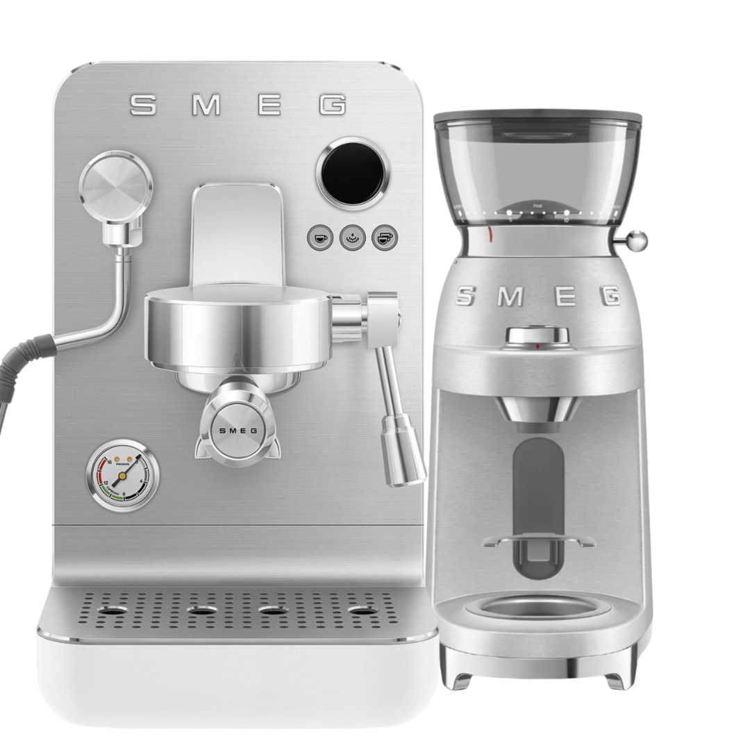 Smeg Minipro Espresso Coffee Machine and Grinder Package