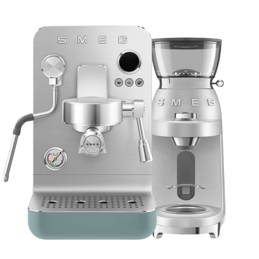 Smeg Minipro Espresso Coffee Machine and Grinder Package