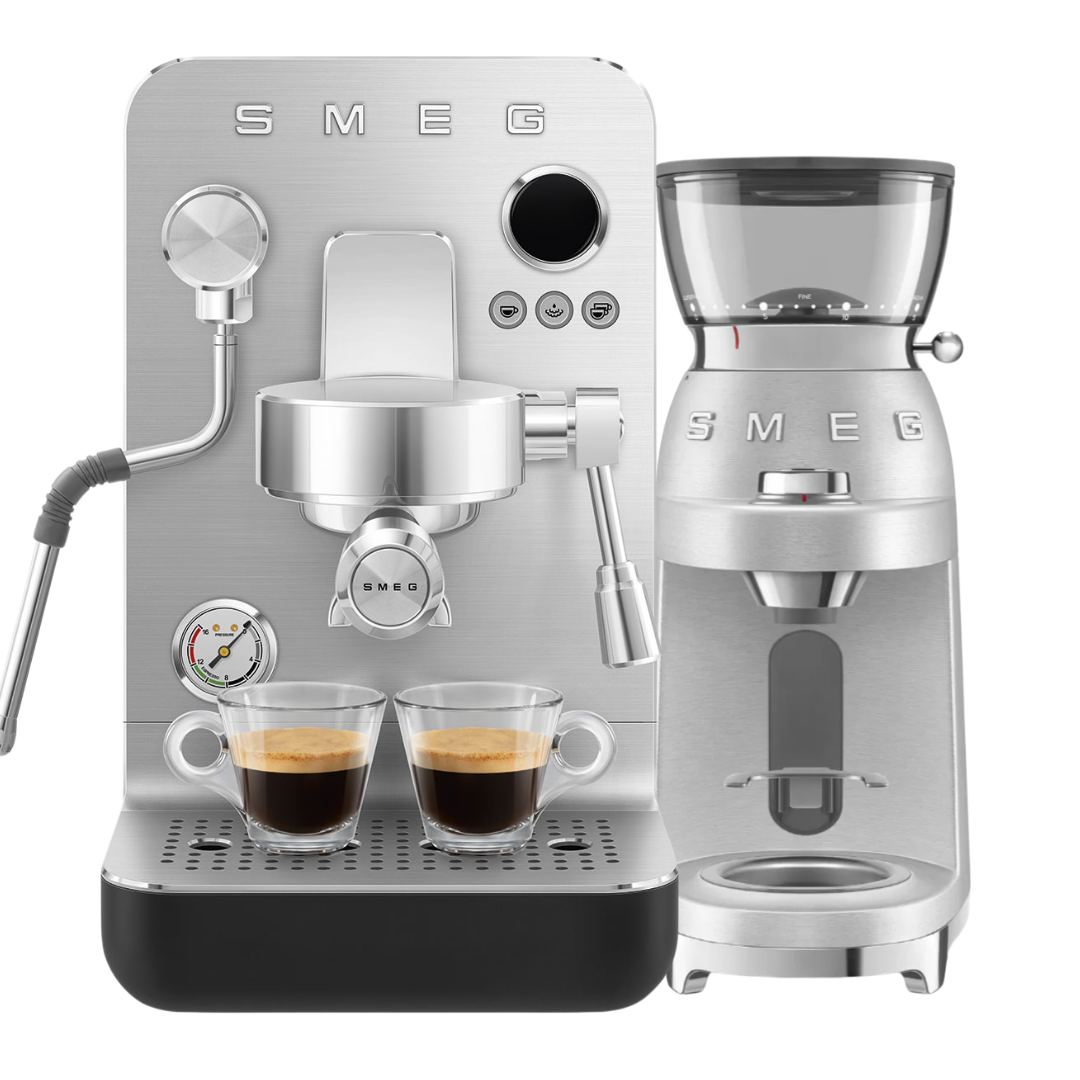 Smeg Minipro Espresso Coffee Machine and Grinder Package